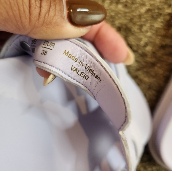 SAM EDELMAN Valeri Logo Emblem Footbed Slide Sandals In Misty Lilac Size 8 - Picture 6 of 7